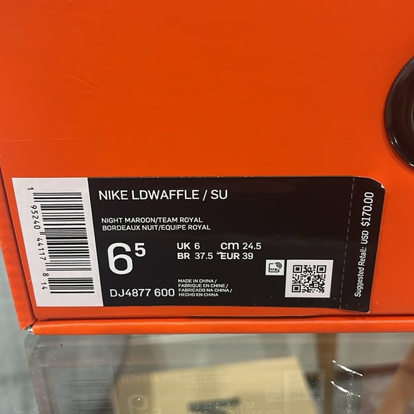 Nike Sacai LD Waffle Maroon/ Team Royal - Picture 8 of 8